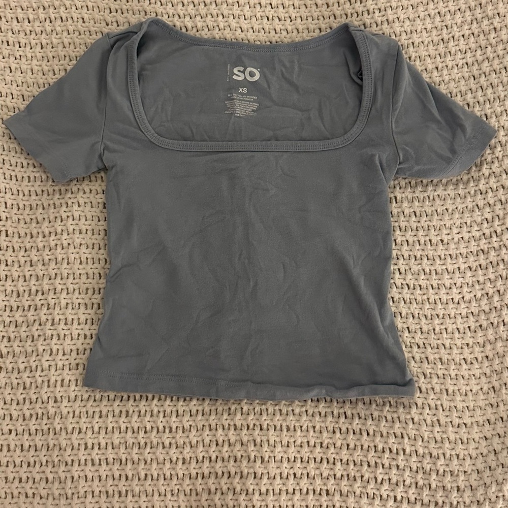 Baby Blue scoop neck crop top